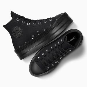 Converse Chuck Taylor All Star Modern Lift Platform Studded Black size 6.5 NEW